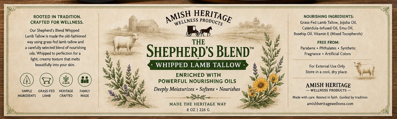 The Shepherd's Blend whipped lamb tallow full label artwork